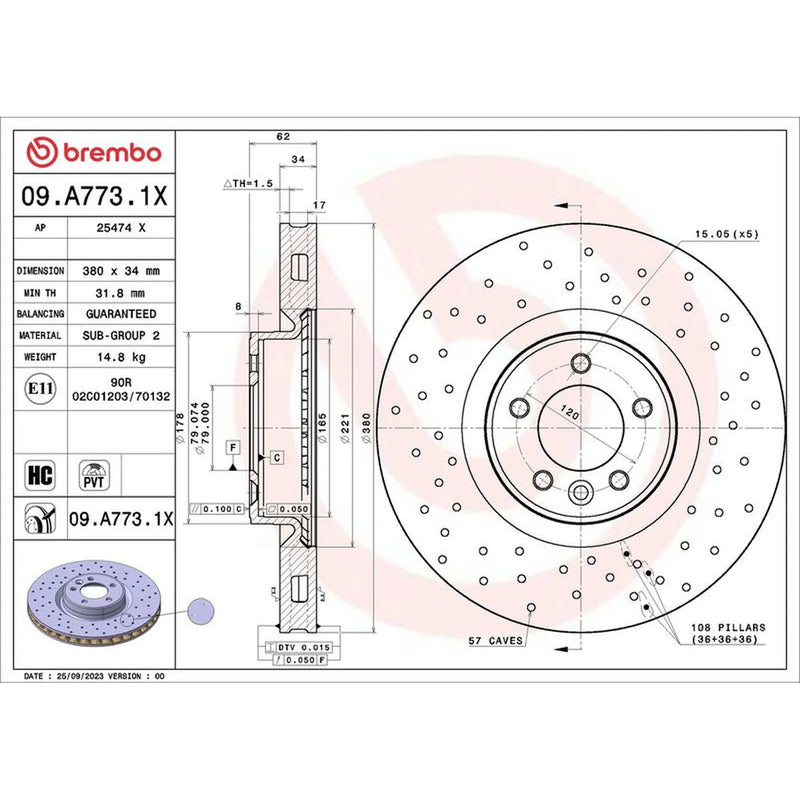 Brembo Xtra 2 x / Front Brake Discs 09.A773.1X