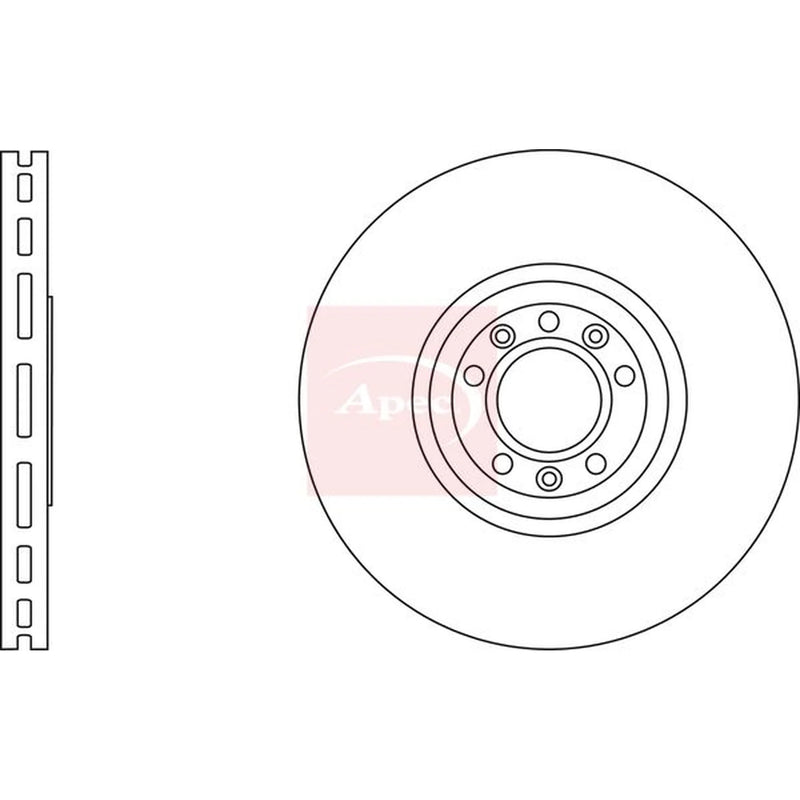 Apec 2 x Vented Front Brake Discs DSK2882