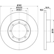 DON 2 x Solid Rear Brake Discs PCD18892