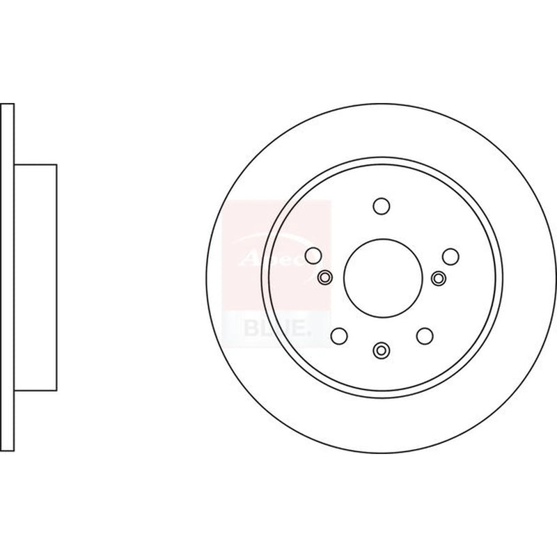 Apec 2 x Solid Rear Brake Discs SDK6725