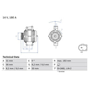 Bosch Car Alternator 12V 0 986 083 670