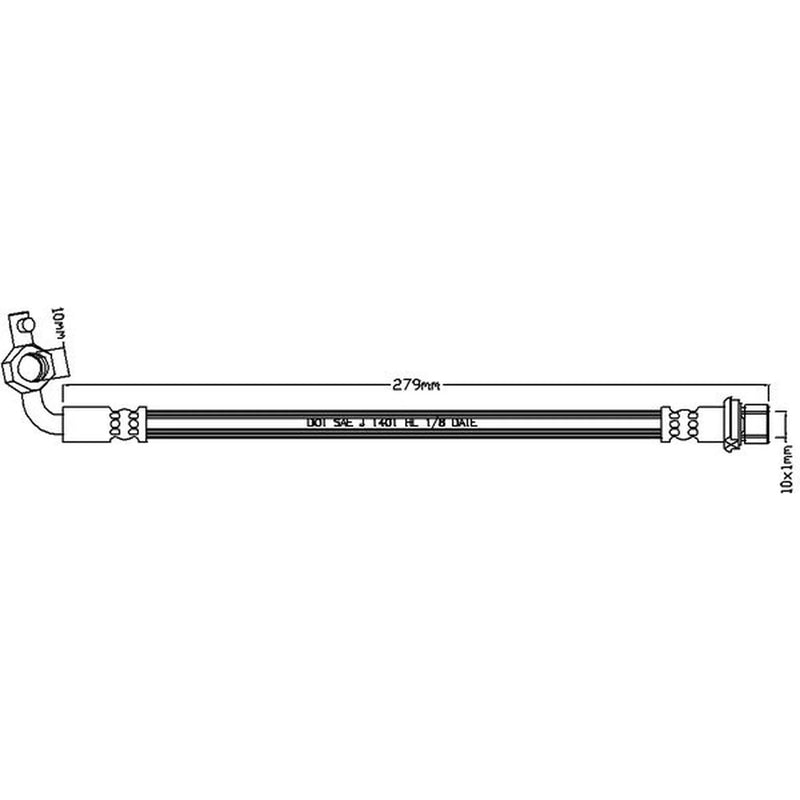Juratek Brake Hydraulic Hose Line Rear Right JBH1247R