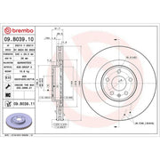 Brembo 2 x Internally Vented Front Brake Discs 09.B039.11