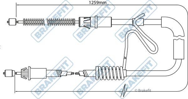 Apec Handbrake Cable Right Rear fits Ford Transit Platform/Chassis 2000-2006 2.4