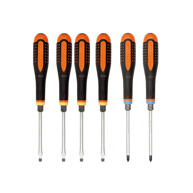 Bahco BE-9882TB ERGO™ Through Blade Screwdriver Set, 6 Piece - BE-9882TB