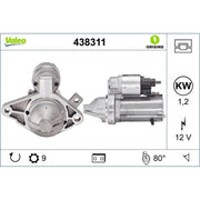 Valeo Starter Motor 12V 1.2kW 9 Teeth 438311
