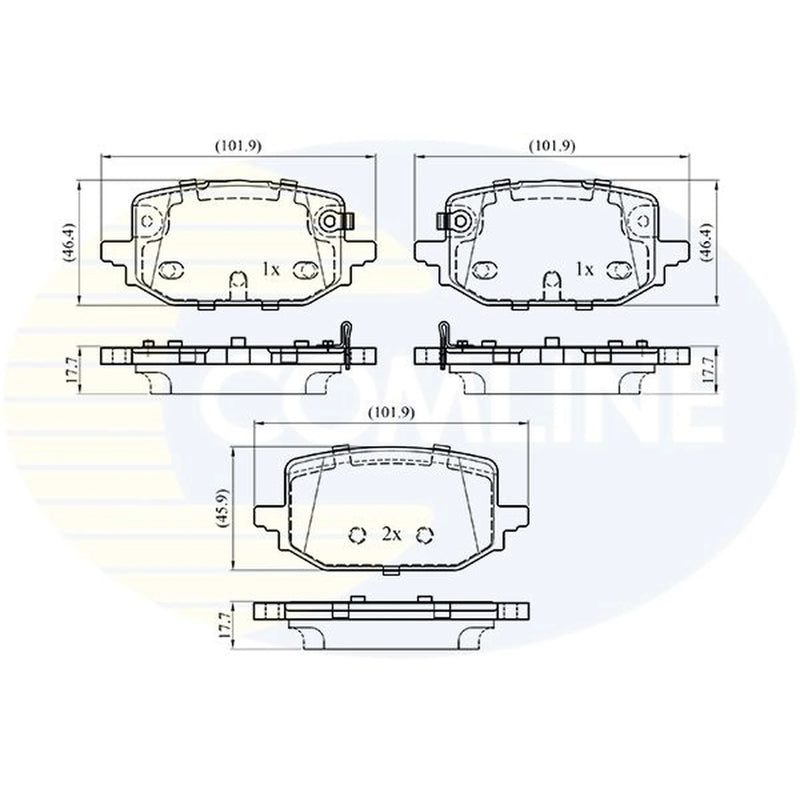 Comline 4 x Rear Brake Pad Set CBP33415