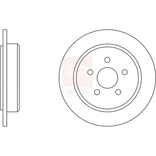 Apec 2 x Solid Rear Brake Discs SDK6322