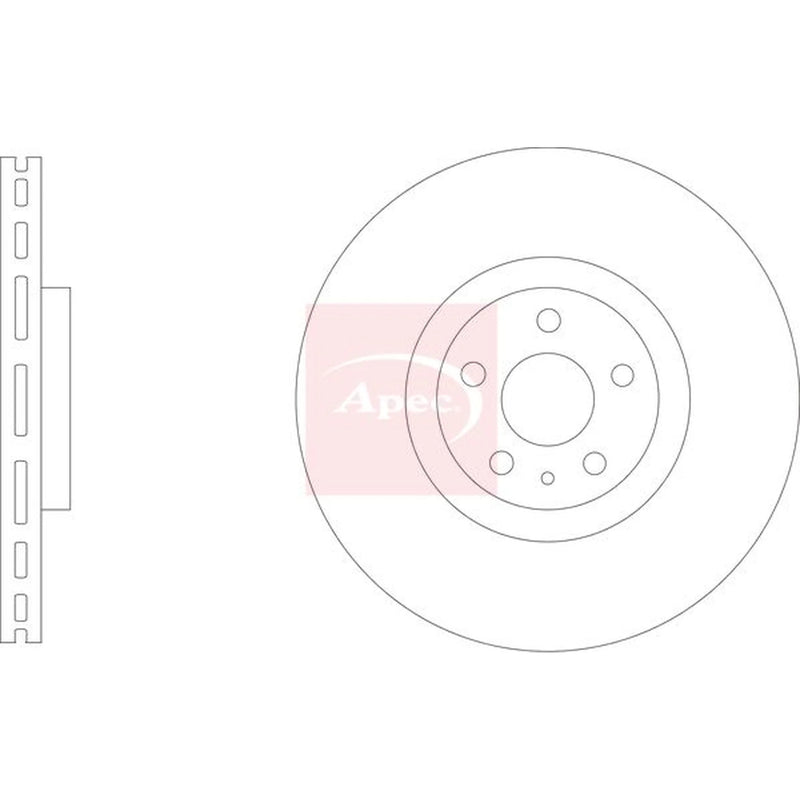 Apec 2 x Vented Front Brake Discs DSK3328