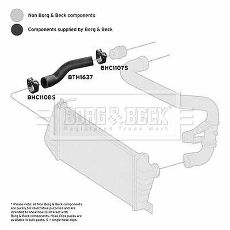 Borg & Beck Intercooler Turbo Charge Air Hose BTH1637