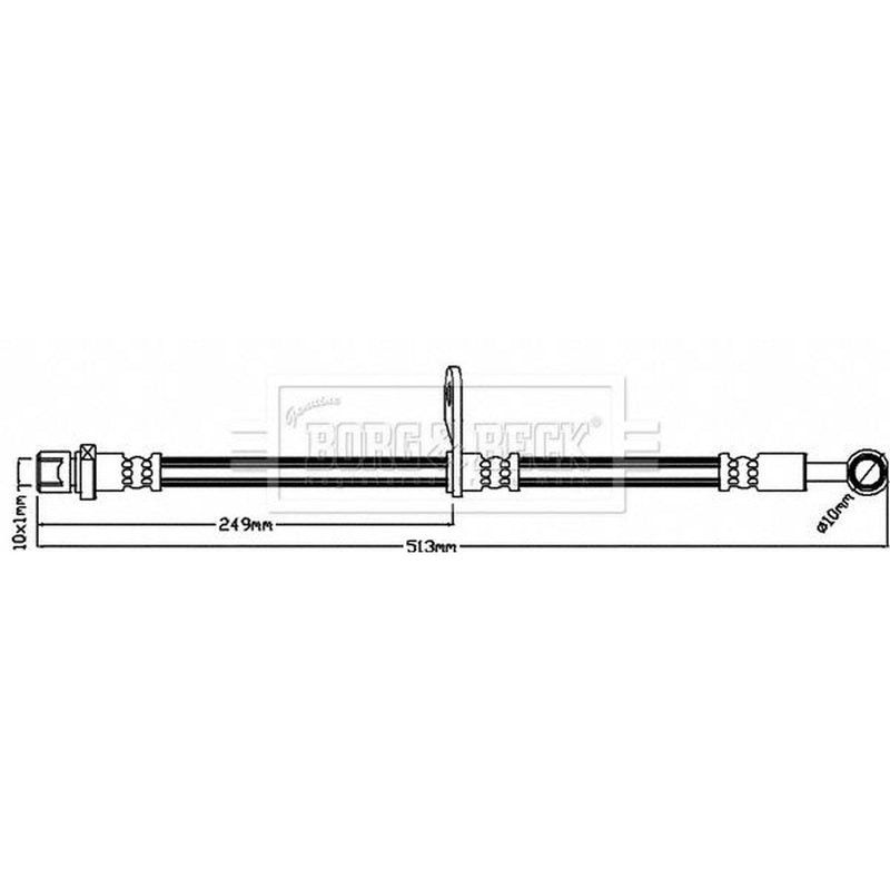 Borg & Beck Brake Hydraulic Hose Line Rear Right BBH8254