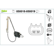 Valeo Electric Window Regulator Lifter Right Rear 850019