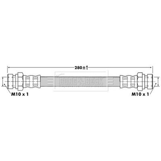 Borg & Beck Brake Hydraulic Hose Line Rear Left BBH6730