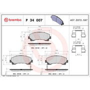 Brembo 4 x Front Brake Pad Set P34007