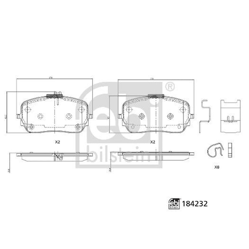 Febi Front Brake Pad Set 184232