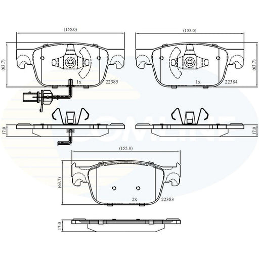 Comline 4 x Front Brake Pad Set CBP12352