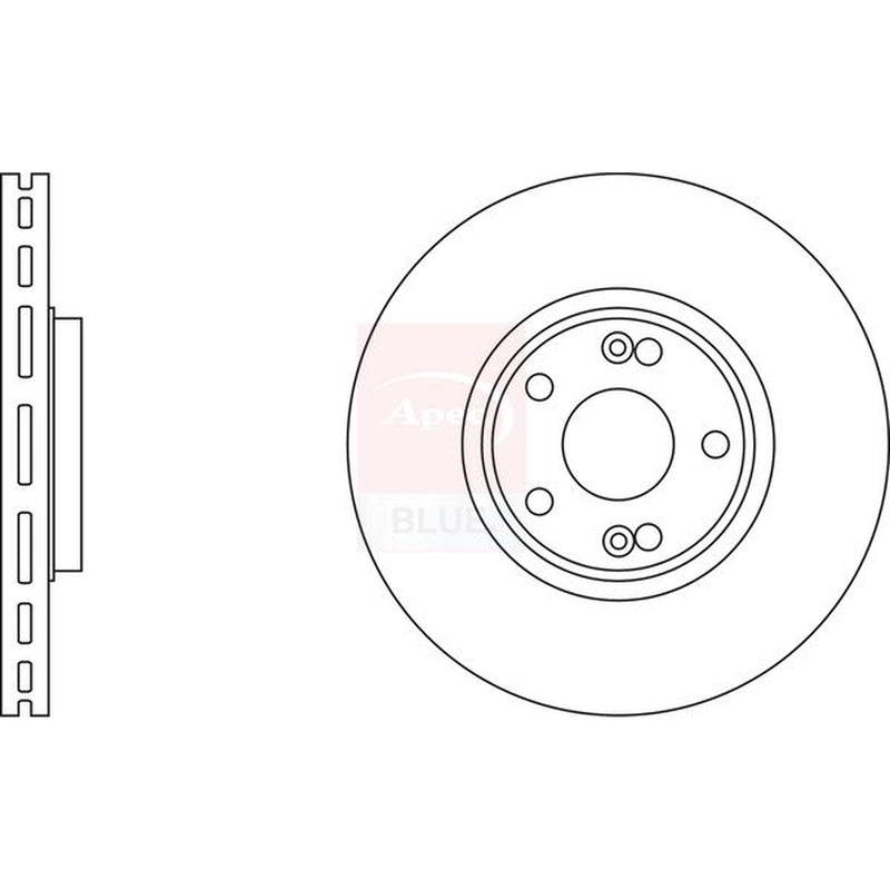 Apec 2 x Vented Front Brake Discs SDK6144