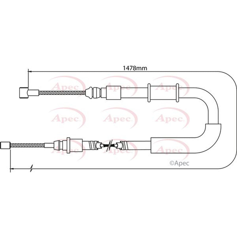 Apec Handbrake Cable Left Rear CAB1072
