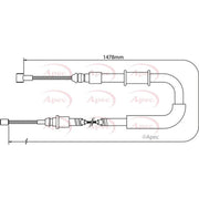 Apec Handbrake Cable Left Rear CAB1072