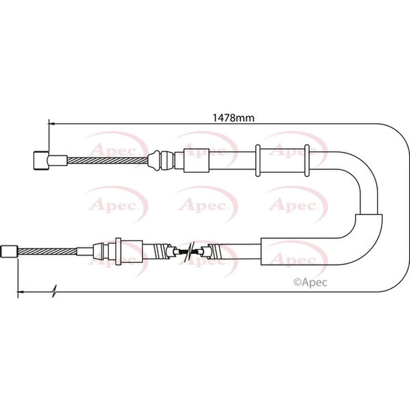 Apec Handbrake Cable Left Rear CAB1072