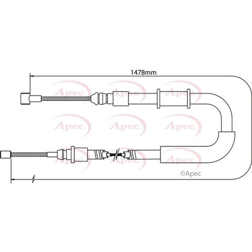 Apec Handbrake Cable Left Rear CAB1072