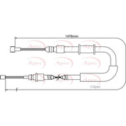Apec Handbrake Cable Left Rear CAB1072