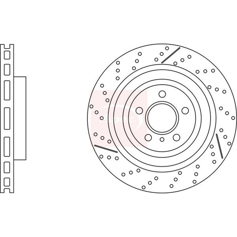 Apec 2 x Vented Rear Brake Discs DSK3238