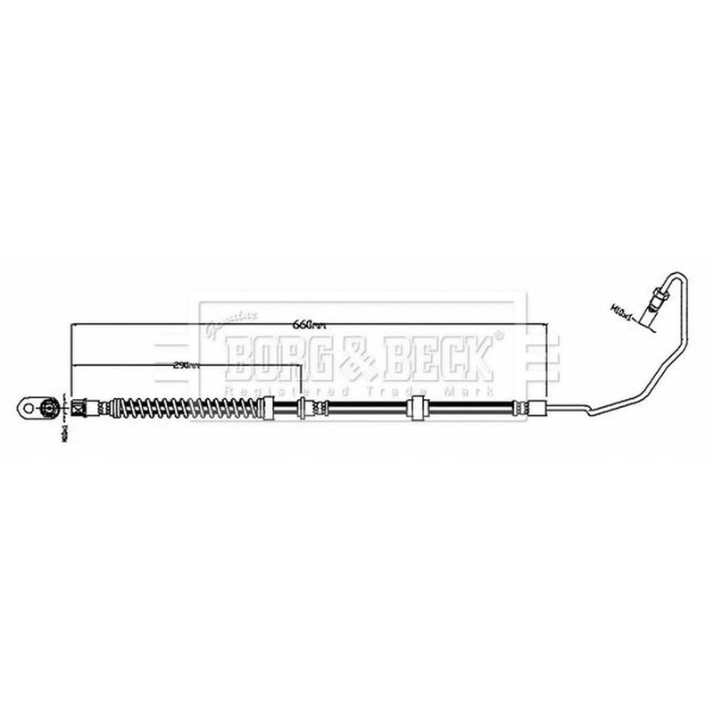 Borg & Beck Brake Hydraulic Hose Line Rear Left BBH8802