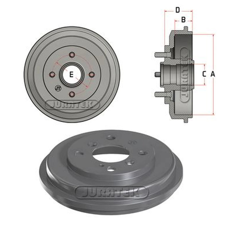 Juratek Brake Drum Assembly Rear JDR038