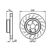 Bosch 2 x Vented Front Brake Discs 0 986 478 470