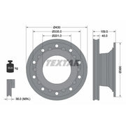 Textar 2 x Internally Vented Brake Discs 93127100