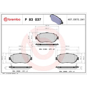 Brembo 4 x Front Brake Pad Set P83037