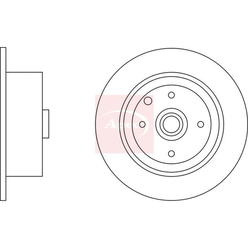 Apec 2 x Solid Rear Brake Discs DSK535