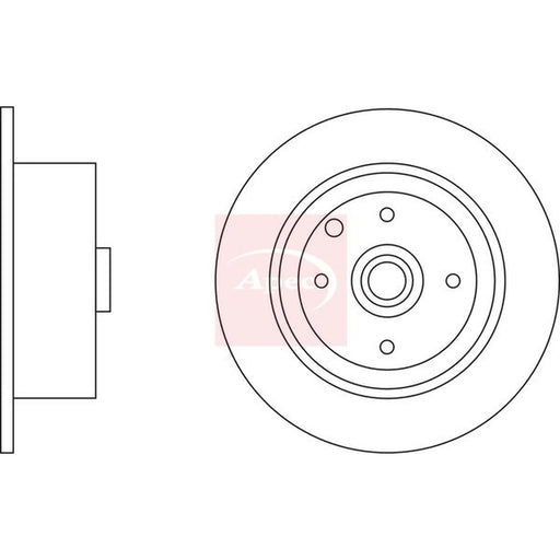 Apec 2 x Solid Rear Brake Discs DSK535