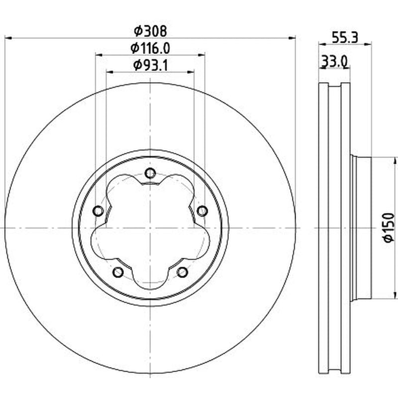 Mintex 2 x Front Brake Discs MDC3002C