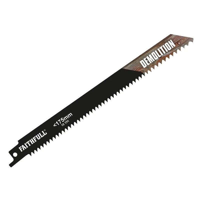 Faithfull S1122HF Bi-Metal Sabre Saw Blade Demolition 200mm 10 TPI (Pack 5)