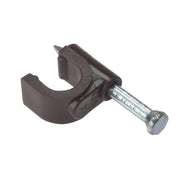 ForgeFix Cable Clip Round Coax Brown 6-7mm Box 100 - RCC67BR