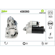 Valeo Starter Motor 12V 2.2kW 9 Teeth 438393