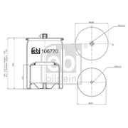 Febi Air Suspension Bellow 197mm Rear 106770