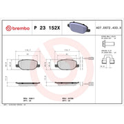 Brembo Rear Brake Pad Set P23152X
