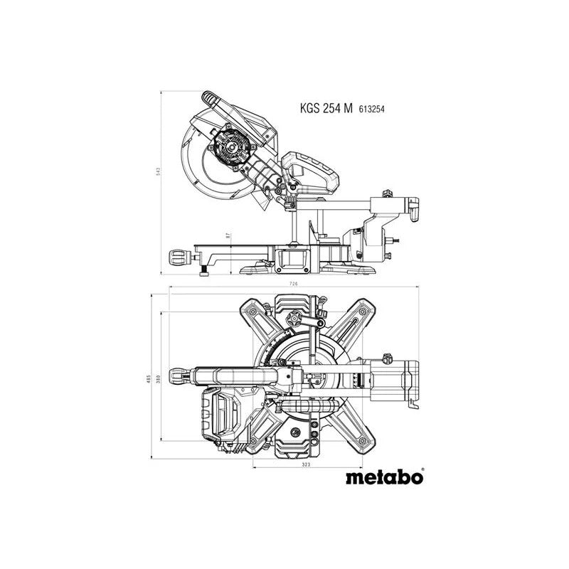 Metabo KGS 254 M Crosscut Mitre Saw 1450W 240V - 613254380