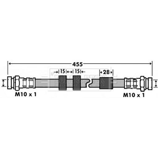 Borg & Beck Brake Hydraulic Hose Line Rear BBH7431