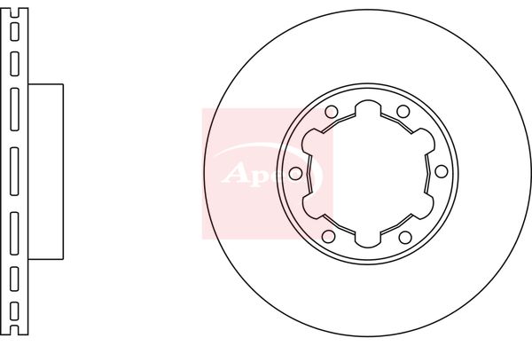 Apec 2 x Brake Disc Set Vented