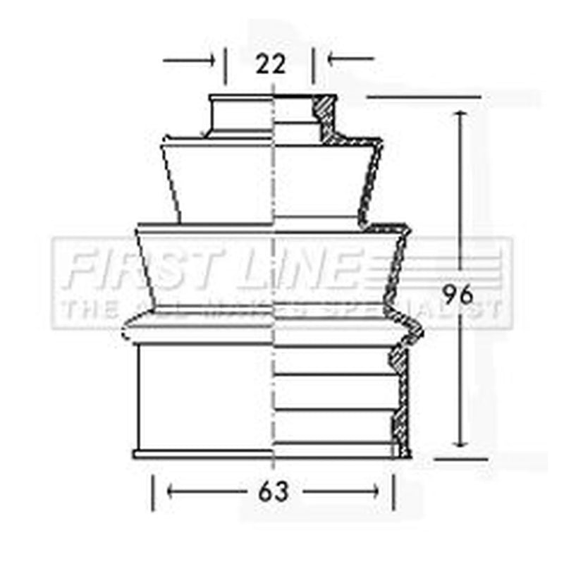 First Line Drive Shaft Bellow Kit Front Left FCB2197