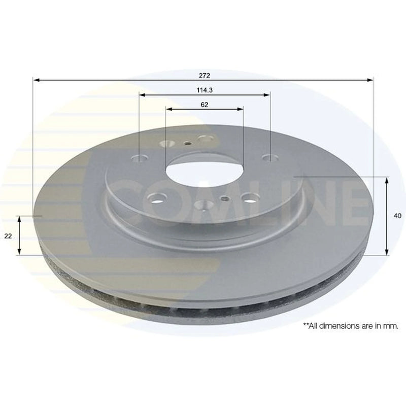 Comline 2 x Internally Vented Front Brake Discs ADC0938V