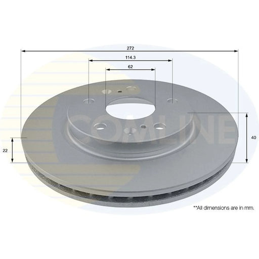 Comline 2 x Internally Vented Front Brake Discs ADC0938V