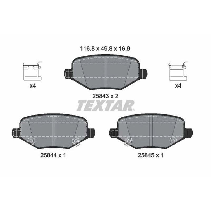 Textar Rear Brake Pad Set 2584301