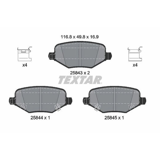 Textar Rear Brake Pad Set 2584301