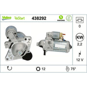 Valeo Starter Motor 12V 2.2kW 12 Teeth 438292
