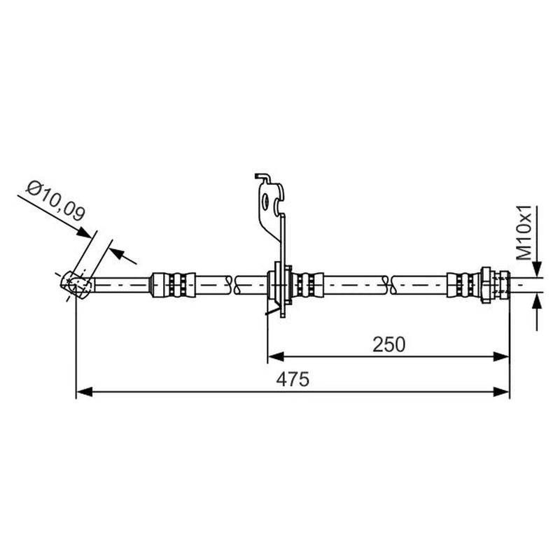 Bosch Brake Hydraulic Hose Line Rear Right 1 987 481 393